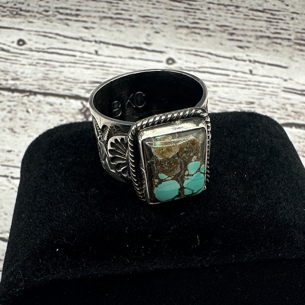 Sterling Silver Thunderbird Turquoise Ring - Brendan Cadman